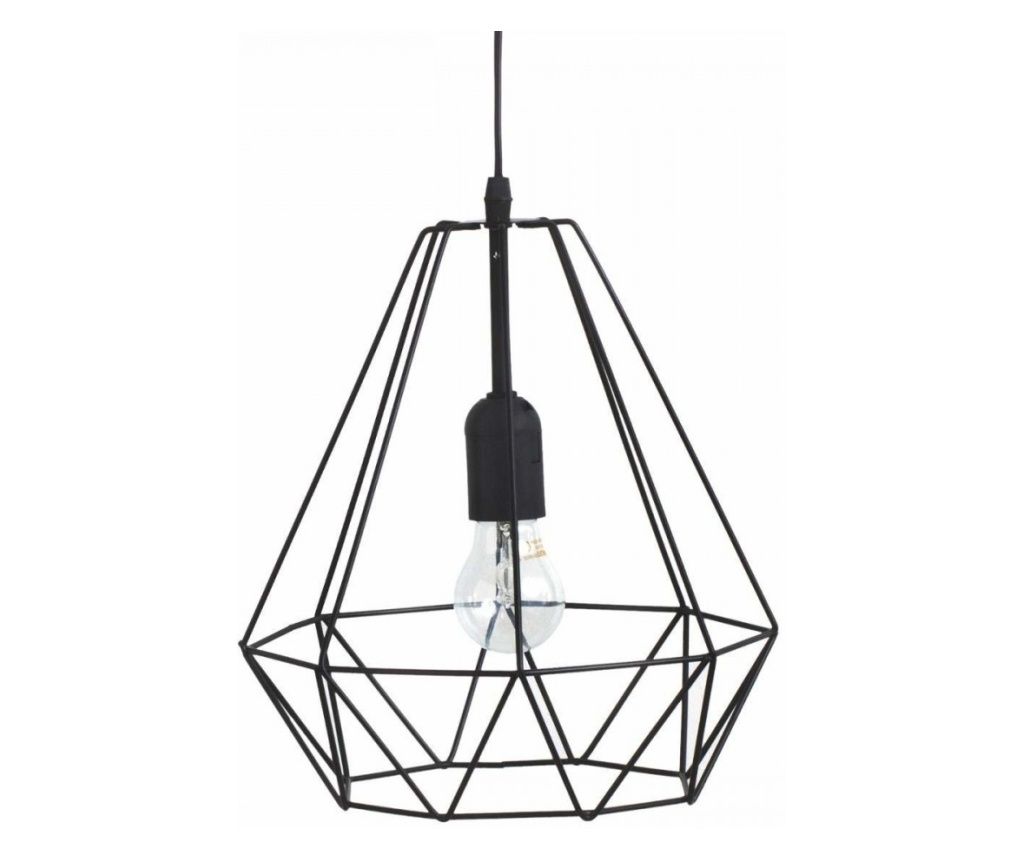Lustra industrial, otel, negru, 25x28 cm, cablu 80 cm