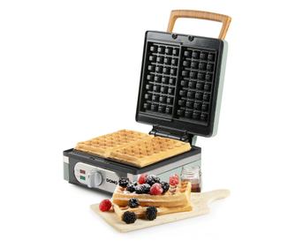 DOMO gofrisütő, Gofrisütő, tapadásmentes kerámia lapok, állítható hőmérséklet, termosztát, hőszigetelt fogantyú, gyors előkészít
