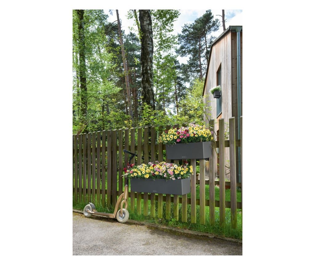 Ghiveci inteligent Lechuza Balconera Color 50 dreptunghiular 8 l 19 x 50 x 19 cm, Culoare Alb