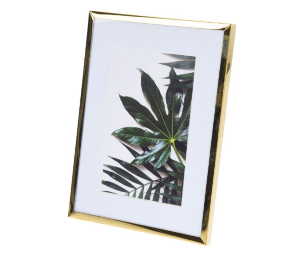 Ramă foto elegantă, din metal, 20.8x15.5 cm, culoarea auriu