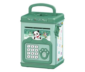 Pusculita pentru Copii, Cyrax, pusculita pentru economii SMART BOX cu efecte sonore, Tip ATM, cu Parola cu Amprenta, din plastic