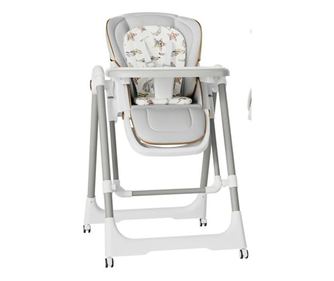 Scaun de Masa 2in1, Cyrax, pentru Copii 6 luni - 4 Ani, Pliabil, cu Roti, Balansoar, Leagan, Reglabil, Tava de Masa Dubla, Centu