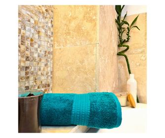 Памучна кърпа за баня Kotonia Home Rise Jacquard, 500 г/кв.м, зелена, 50x90 см