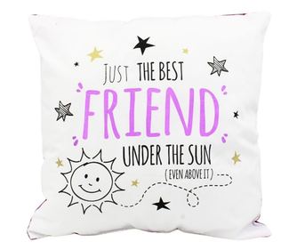 Okrasna blazina z napisom po meri, Nekupto - "Samo najboljša prijateljica pod soncem", 30x30 cm, bombaž
