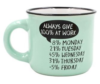 Nekupto šalica za espresso kavu 80 ml, keramička, zelena, natpis "UVIJEK DAJ 100% NA POSLU"