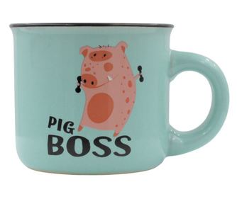 Φλιτζάνι εσπρέσο με μήνυμα Pig Boss