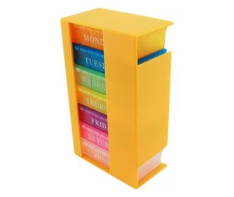 Organizator pentru pastile impartit pe zile, Portocaliu, Gonga® Auriu
