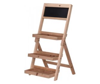 Suport de flori tip scara Ambiance, Lemn, 39x76 cm, Maro/Negru