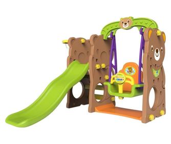 DWM ZJEŻDŻALNIA HUŚTAWKA KOSZYKÓWKA 3W1 MISIU