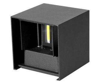 Techstar beltéri/kültéri LED fali lámpa, teljesítmény 10W, fényszín 3000K, 1100 lm, 10x10 cm, IP 65, fekete