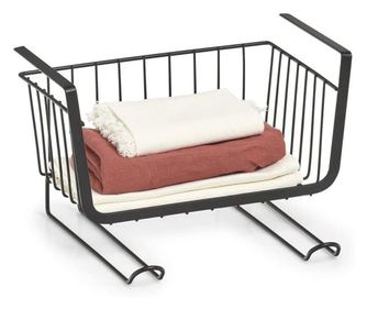 Cos depozitare raft Zeller Extra, metalic, negru, 31x26x19 cm