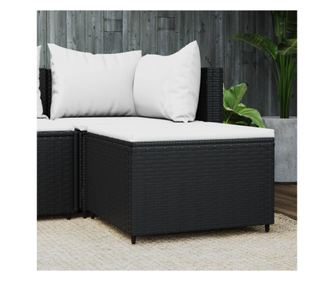 Vrtna tabure s jastukom, crna, polyrattan