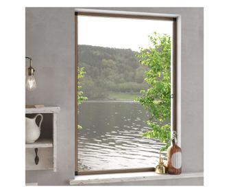 Комарник за прозорци, кафяв, 90x120 см