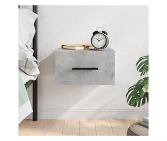 Falra szerelhető éjjeliszekrény, beton szürke, 35x35x20 cm