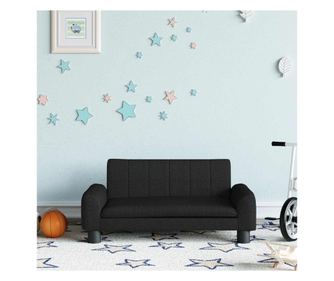 Dětská pohovka, černá, 70x45x30 cm, textilní materiál