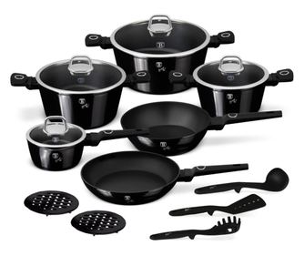 15-dijelni set posuđa Black Vantage Berlinger Haus BH 8232, crne boje