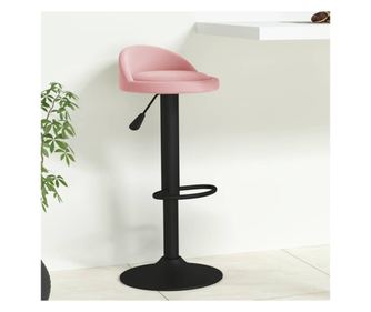 Bar stol, roza, žamet