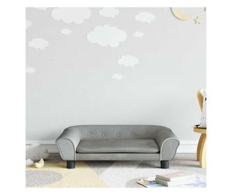 Otroška kavč, svetlo siva, 70x45x26 cm, žamet