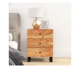 Κομοδίνο, 50x33x62 εκ., Μασίφ Ξύλο Ακακίας και Ξύλο Μοριοσανίδας