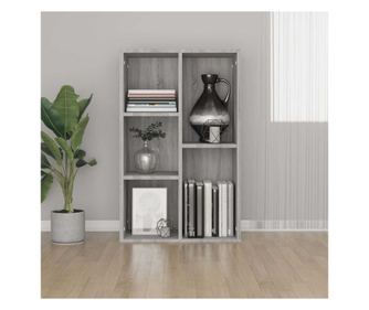 Knyvespolc/Vitrin, szrke sonoma, 50x25x80 cm, feldolgozott fa