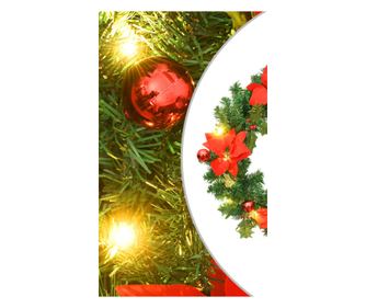 Božićni vijenac s LED svjetlima, zeleni, 60 cm, PVC