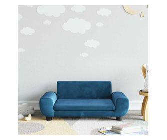 Otroški kavč, moder, 70x45x33 cm, žamet