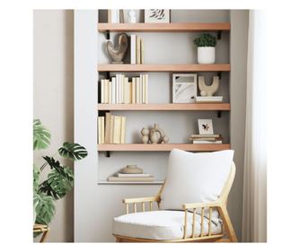 Vilgosbarna fali polc 80x20x6 cm tmr tlgyfbl