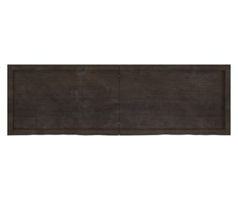 Temno siva stenska polica 160x50x4 cm iz masivnega obdelanega hrastovega lesa