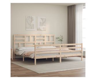 Ágykeret 200x200 cm, tömör fenyőfa