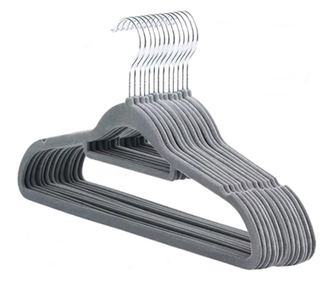 Σετ 10 κρεμάστρες ρούχων DEPOX®, βελούδινες, αντιολισθητικές, γκρι