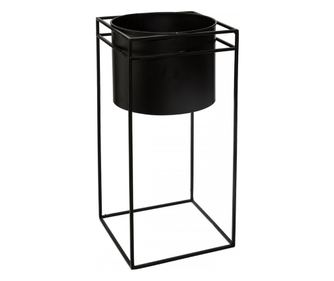 Set 2 suporturi flori Duch Black, otel, 16x16xH25 cm, 18x18xH39.7cm