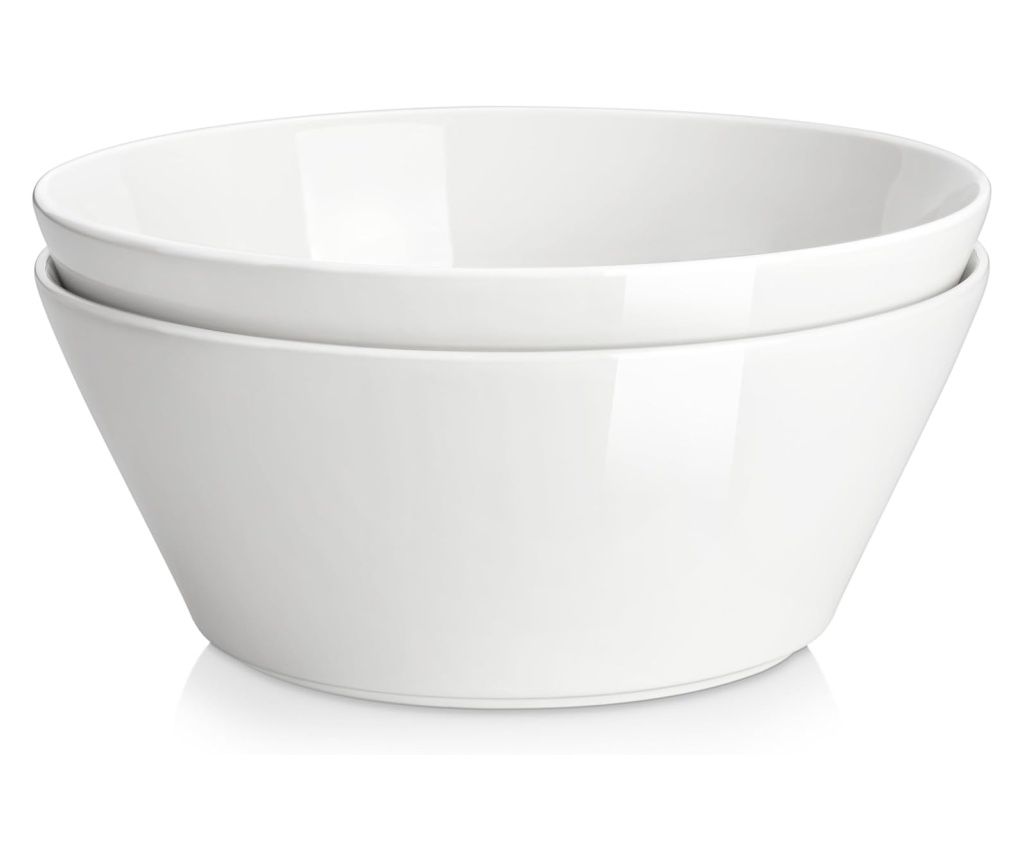 Porcelain Bowl Set, 2 Pieces, 3100 ml, Salad/Soup/Pasta Bowl, Oven and Dishwasher Safe