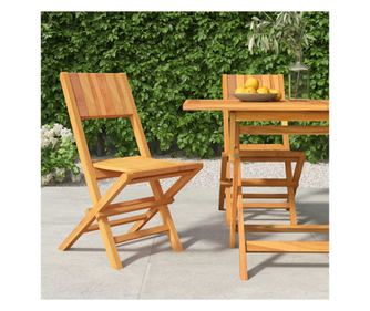 Сгъваеми градински столове, 2 бр., 47x61x90 см, Масивно тиково дърво