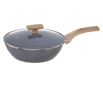 Tigaie Wok Forge, granit, 28 x 11.5 cm, cu inductie, cu capac
