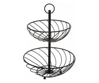 Torsade gyümölcskosár, fekete acél, 27x18,5 cm