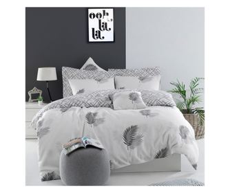 Спален комплект Eponj Home 143EPJ4809, 65% памук, 35% полиестер, 3 части, Завивка 200х220 см, 2 Калъфки 50х70 см, Сив/бял