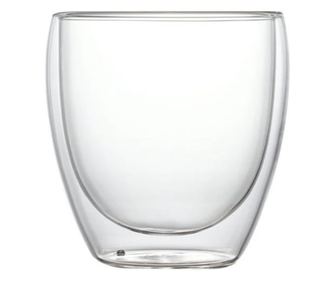 Pahar din sticla Borosilicata cu pereti dubli, 200 ml