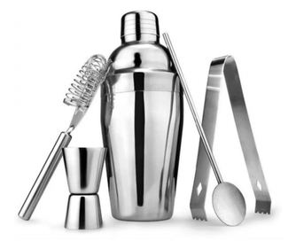 Set pentru Cocktail cu 5 accesorii, otel inoxidabil, Shaker 550 ml
