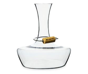 Legnoart boros pohár, Chateau Du Gout, fúvott kristály, ólommentes, parafa kijelzőállvánnyal, kézműves, 3 literes űrtartalom