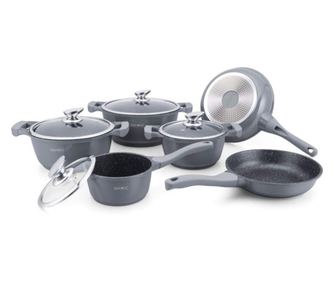 Комплект мраморни саксии от 10 части Royalty Line BS1010M - сиво