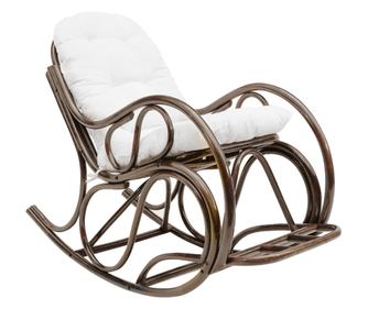 Fotoliu balansoar lemn maro bej Agaton 55x130x100/110 cm