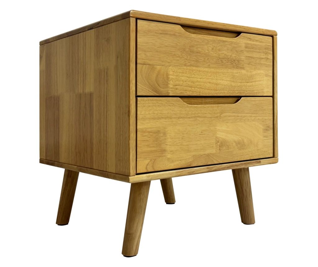 Bruni Solid Wood Natural Nightstand 43x40.5x48 cm