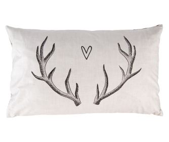 Textil párnahuzat rénszarvas agancsokkal, 30x50 cm