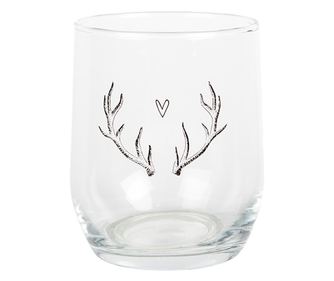 6 darabos átlátszó fekete Ren üveg pohár készlet Ø 8x9 cm / 300 ml