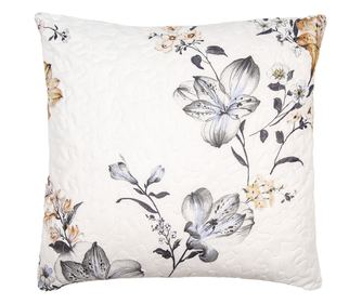Květovaný prošívaný textilní povlak na polštář 50x50 cm