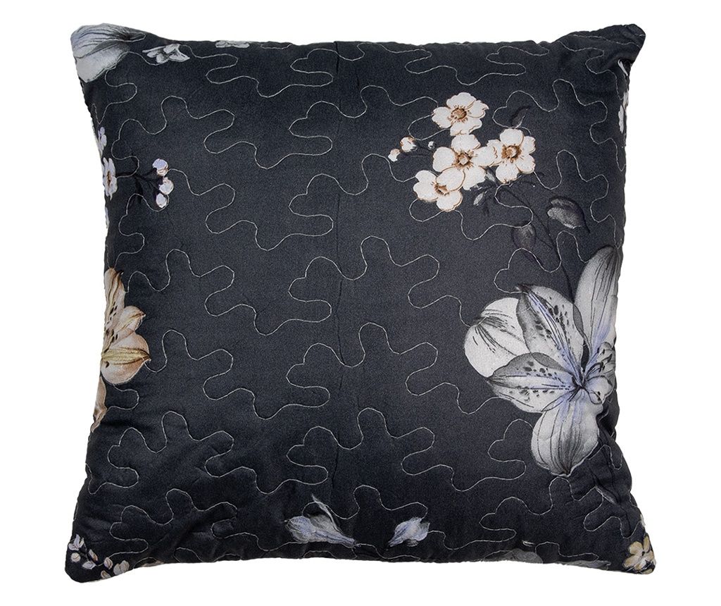 Többszínű virágos, steppelt párnahuzat 40x40 cm