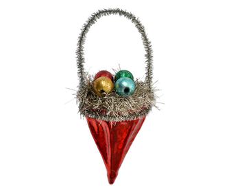 Többszínű karácsonyfadísz Ø 6x10 cm