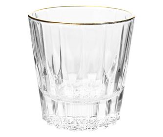 Set od 6 prozirnih zlatnih staklenih čaša Ø 9x9 cm / 200 ml