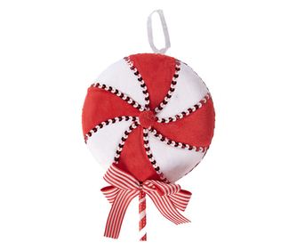 Karácsonyi nyalóka dekoráció, piros/fehér, 41 cm