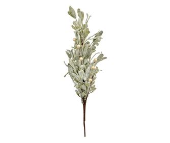Mű karácsonyi ág, zöld-ezüst, 10x8x45 cm